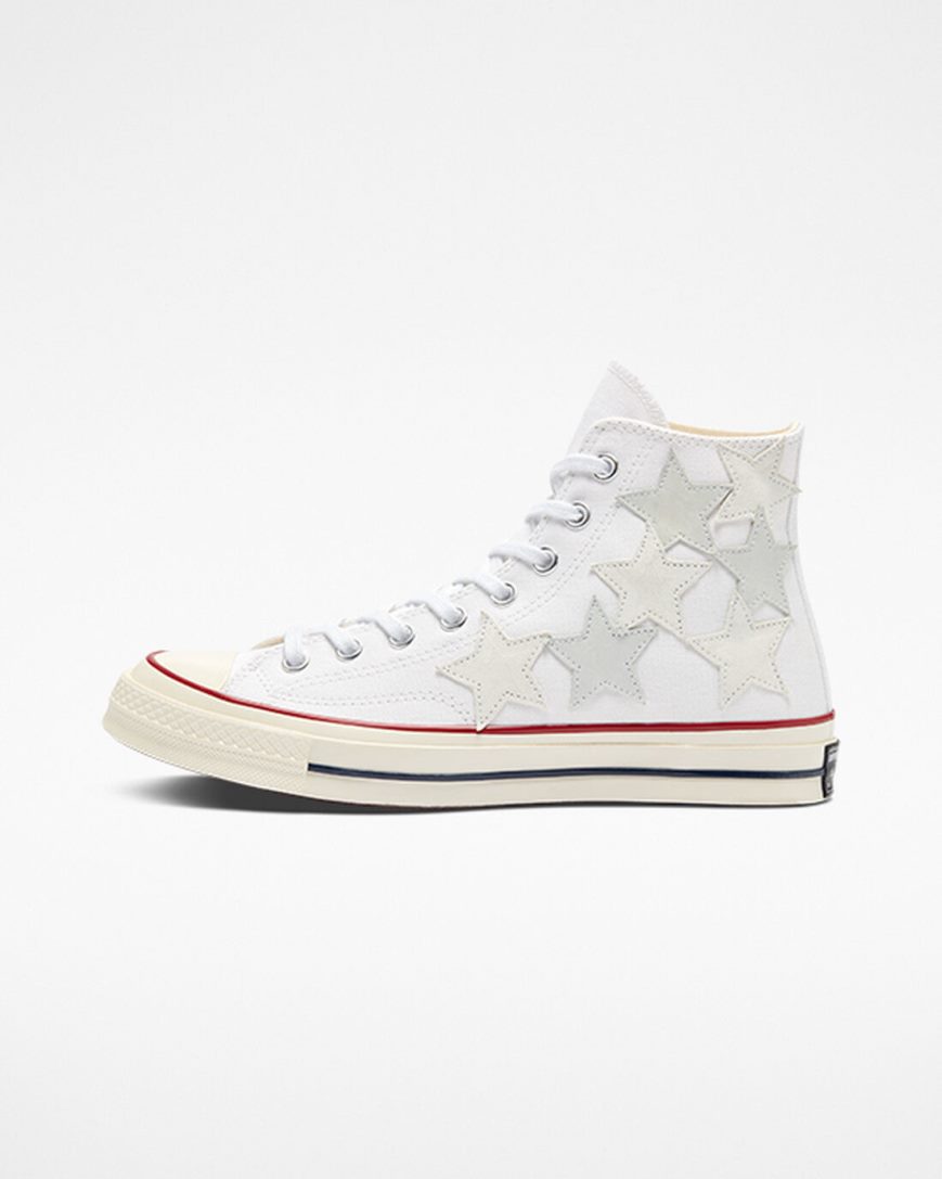 Men's Converse Chuck 70 Star Patchwork High Top Shoes White Multicolor | AU C8436L